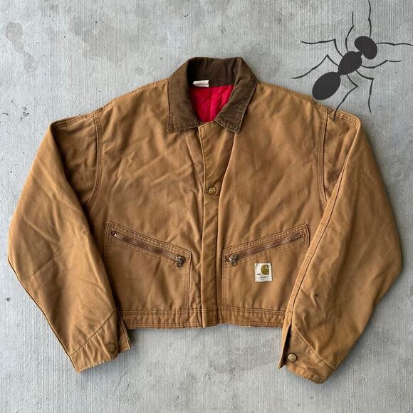 Carhartt Other - Vintage Y2K Carhartt brown cropped Detroit style work wear jacket